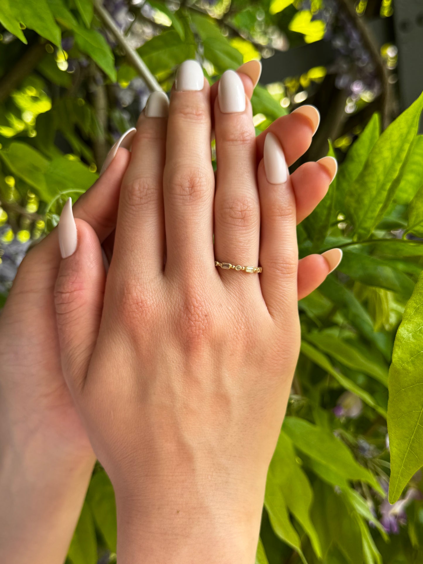 14ct Yellow Gold Cubic Zirconia Detail Ring