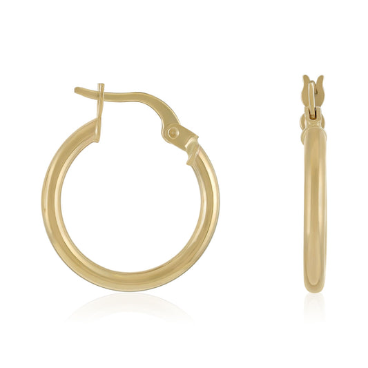 14ct Yellow Gold Polished Creole Hoop Earrings