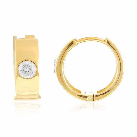 18ct Gold Plated Shiny Finish Sterling Silver Earrings